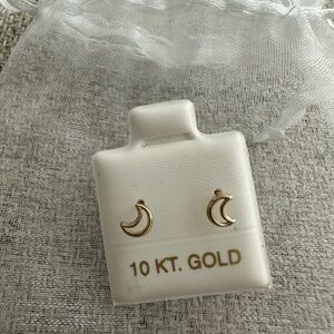 Gold Crescent Moon Earrings